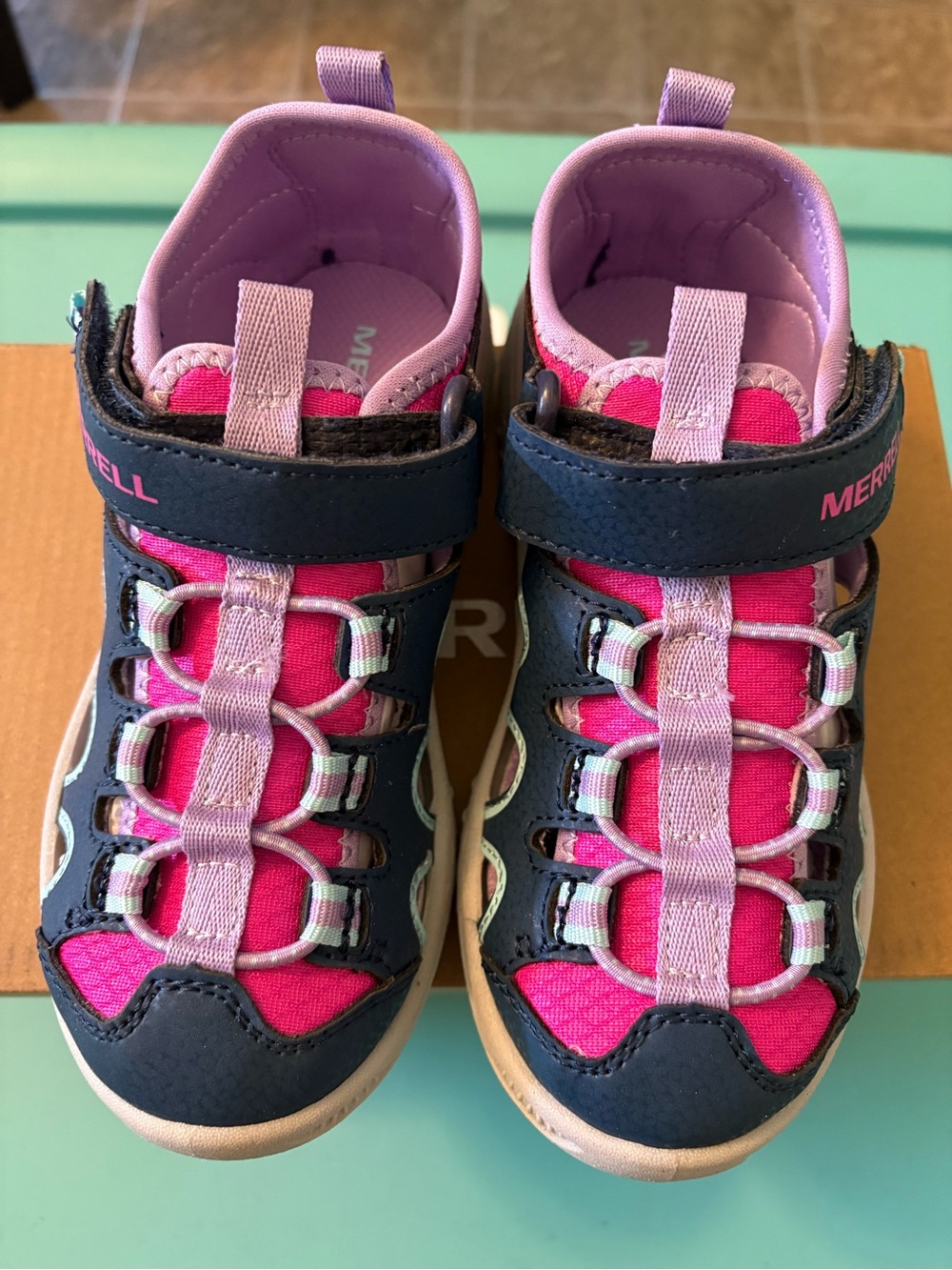 Merrell Kids Navy, Pink & Lavender Active Sandals - brand new never worn